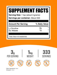 BulkSupplements L-Citrulline Malate 2:1 scoop for precise dosing.