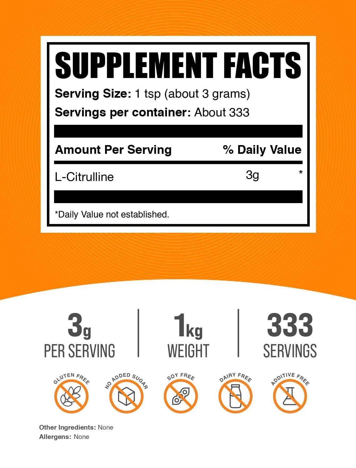 BulkSupplements L-Citrulline powder scoop ready for daily dosing