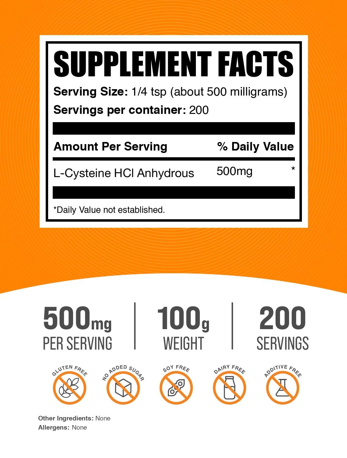 Bulksupplements NAC powder scoop shows simple measuring and blend into drinks.