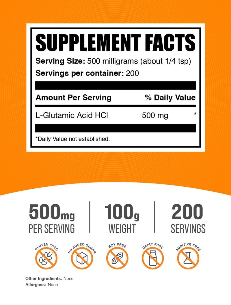 Pouring BulkSupplements L-Glutamic Acid HCl powder into a glass for convenient mixing.