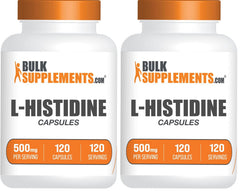 BulkSupplements L-Histidine capsules in a bottle support daily wellness.