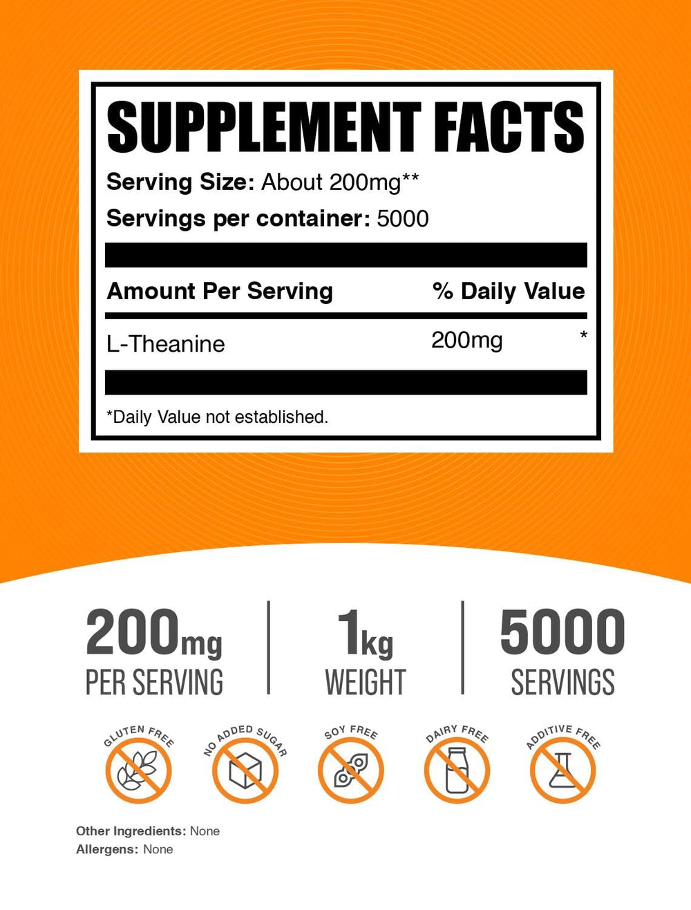 BulkSupplements L-Theanine powder scoop pouring into beverage for daily calm.