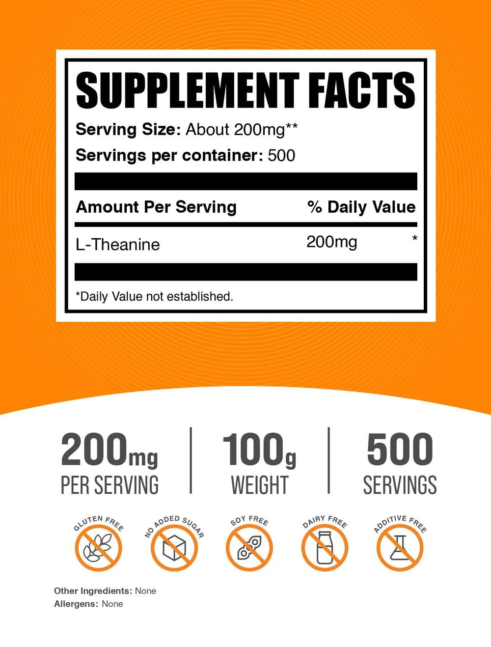 BulkSupplements L-Theanine powder unflavored bag blends easily into drinks