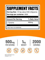 BulkSupplements L-Tyrosine measuring scoop for precise dosing and quick mixing.