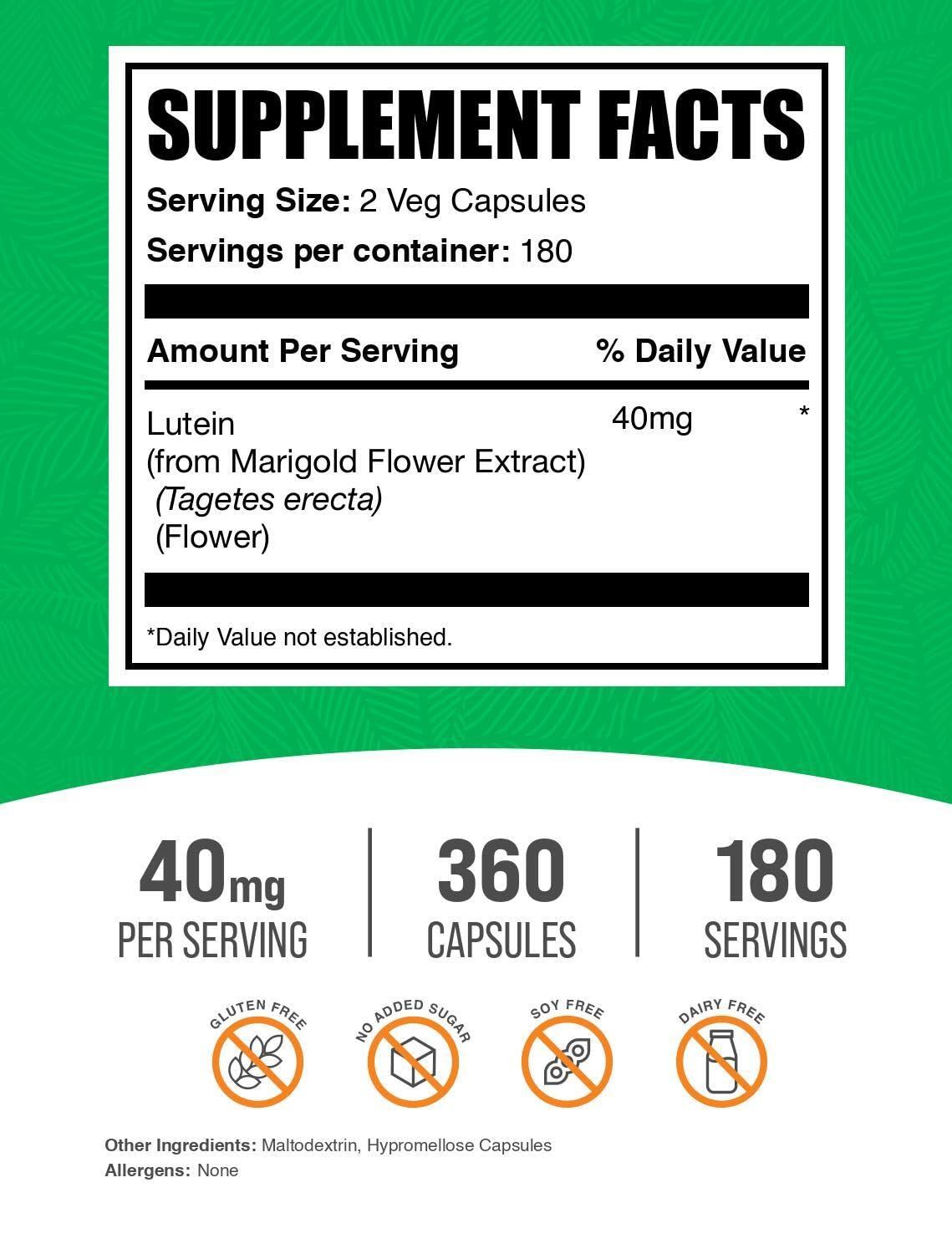 BulkSupplements Lutein capsules pour demonstrates easy dosing and on-the-go use.
