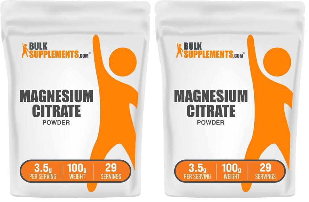 BulkSupplements Magnesium Citrate Powder bottle for easy daily magnesium intake.
