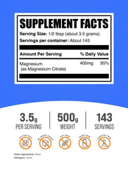 Magnesium citrate powder being poured into a glass for easy mixing and consumption.