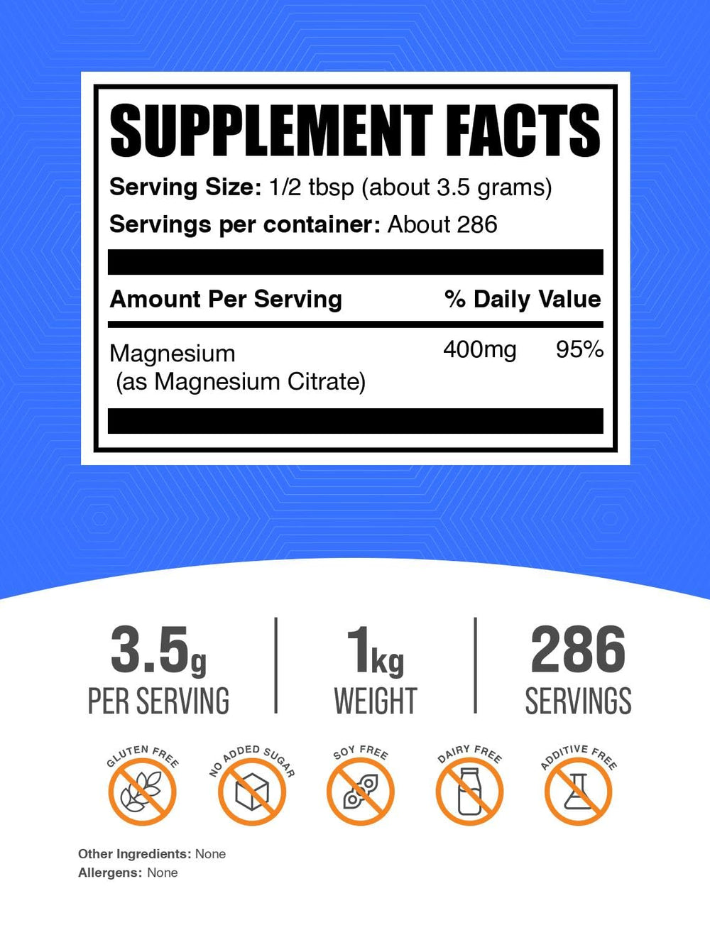 BulkSupplements Magnesium Citrate Powder scoop highlights convenient measuring for precise servings