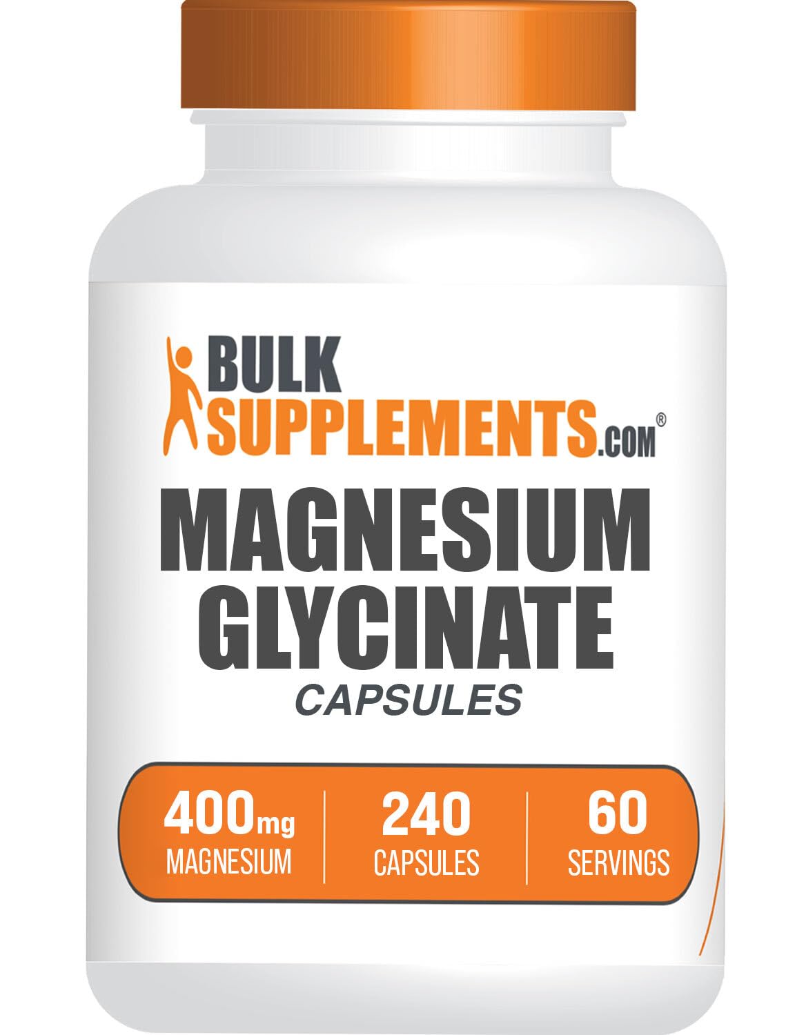 BulkSupplements Magnesium Glycinate capsules bottle for convenient daily supplementation.