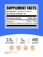 BulkSupplements magnesium malate powder scoop for precise measurement