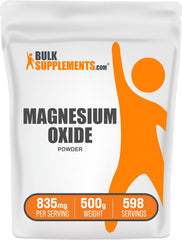 BulkSupplements Magnesium Oxide powder bottle for daily mineral intake