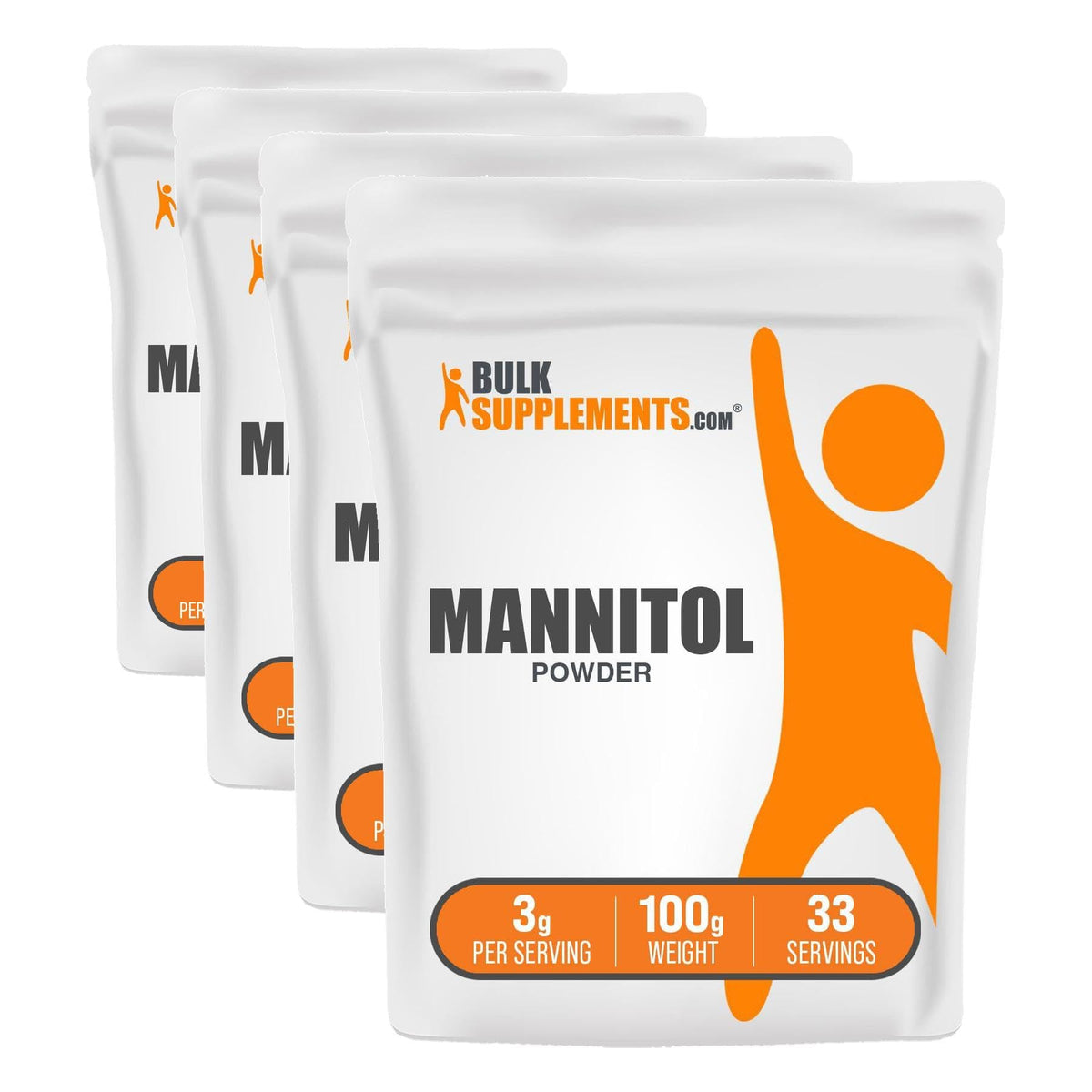 BulkSupplements Mannitol powder 4-pack bottle for gluten-free baking and beverages