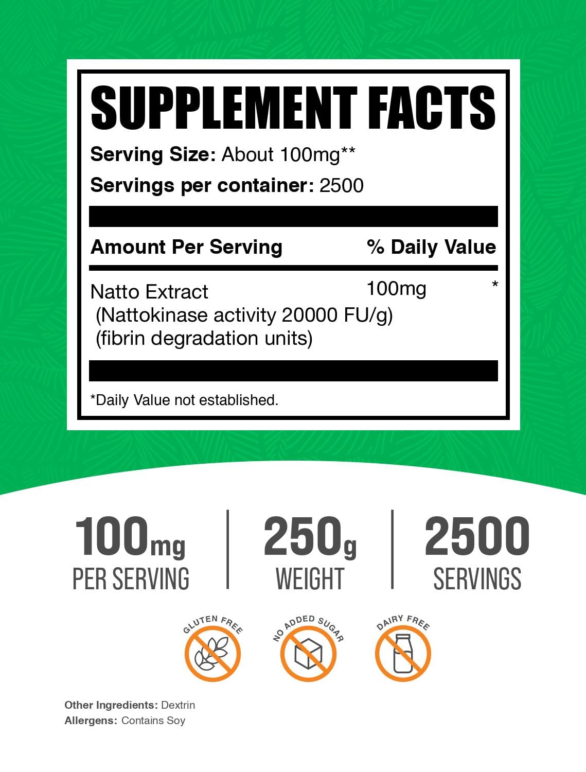 BulkSupplements nattokinase 2000 FU powder scoop for precise daily serving.