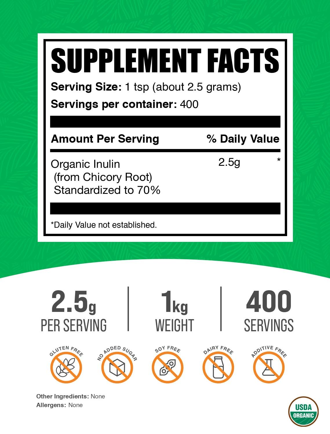 BulkSupplements Inulin Powder pouring spoon ready for easy serving