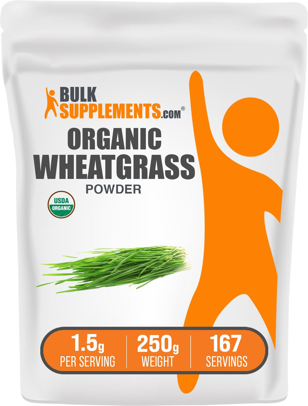 BulkSupplements Organic Wheatgrass Powder bottle offers a convenient daily greens option.