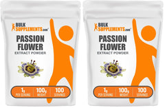 BulkSupplements passion flower extract powder bottle showing gluten-free herbal supplement
