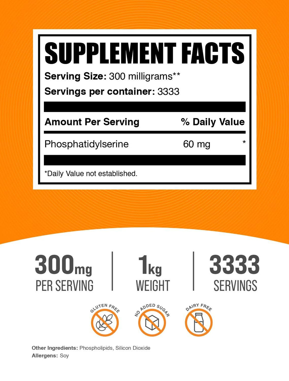 BulkSupplements Phosphatidylserine powder pour demonstrates convenient blending into beverages.