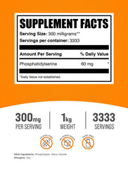 BulkSupplements Phosphatidylserine powder pour demonstrates convenient blending into beverages.
