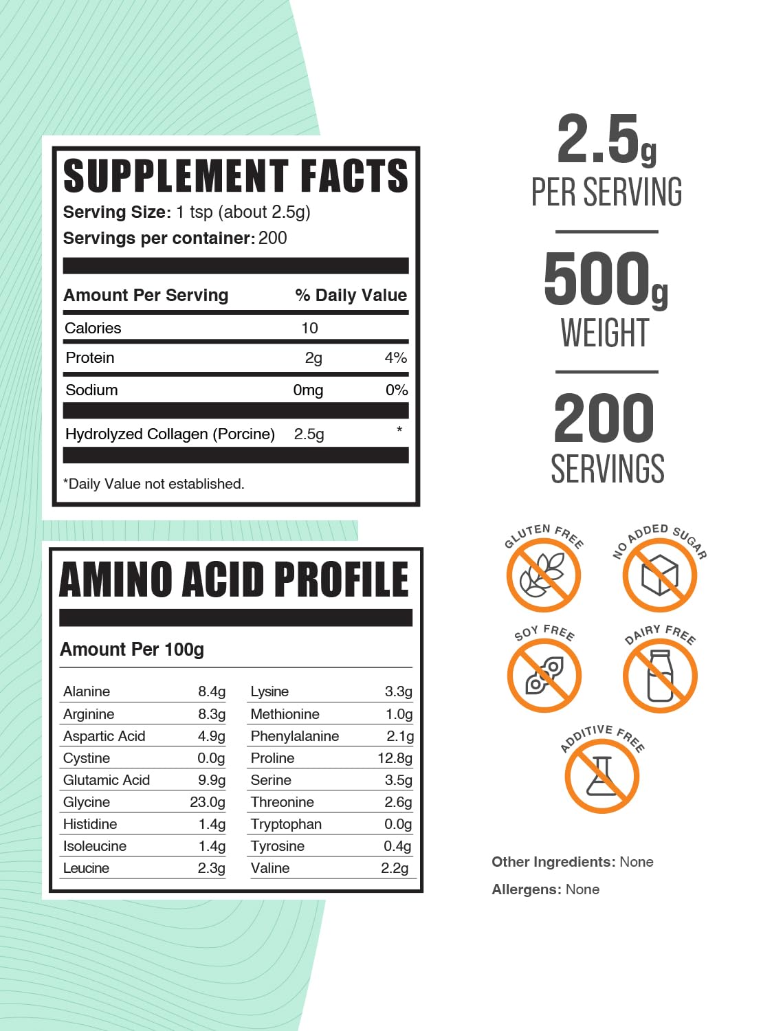BulkSupplements Porcine Collagen Powder scoop mixes easily into beverages.