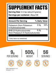 BulkSupplements Potassium BHB Powder scoop included for precise 9 g servings
