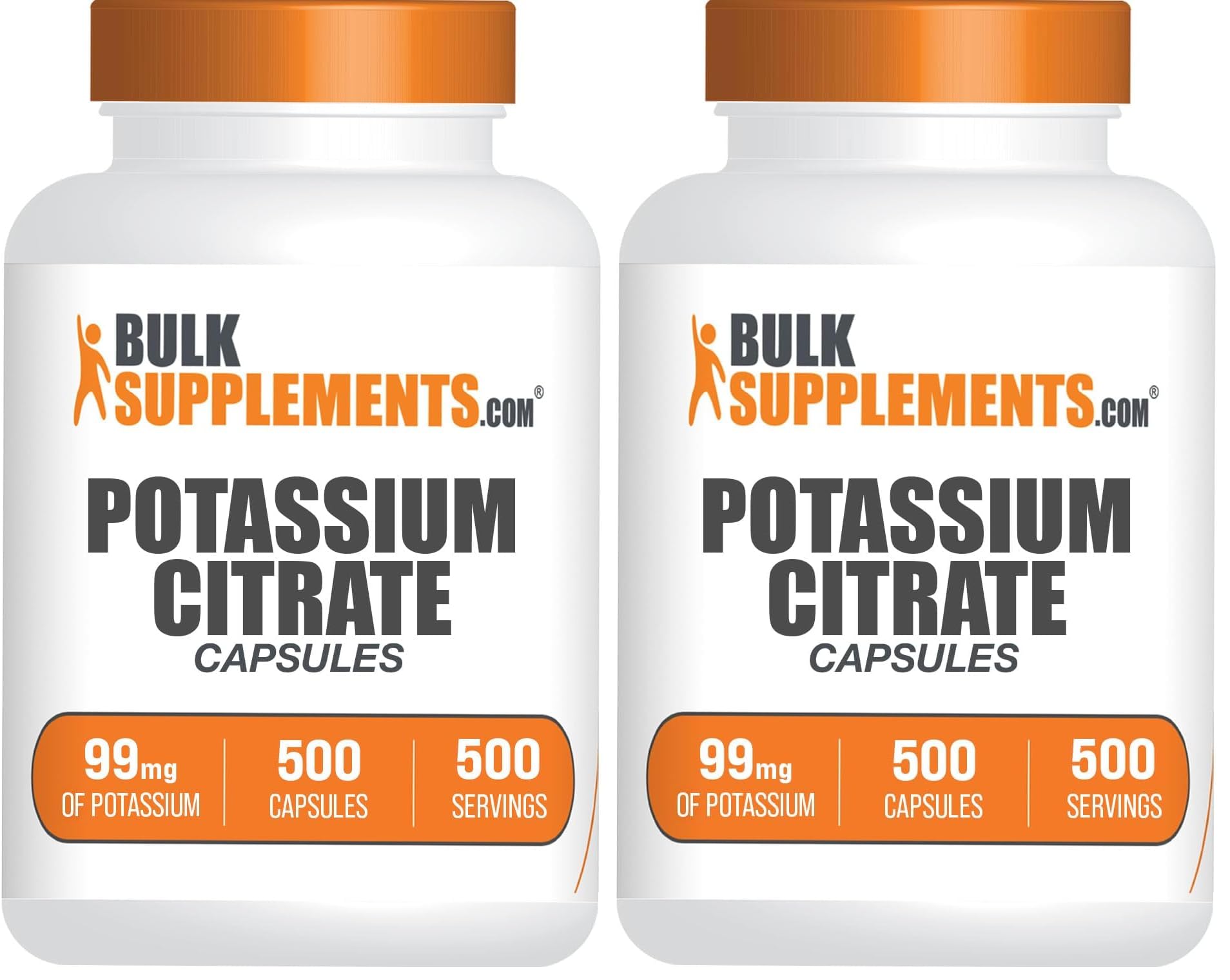 BulkSupplements Potassium Citrate capsules bottle demonstrates easy daily support for balanced electrolytes.