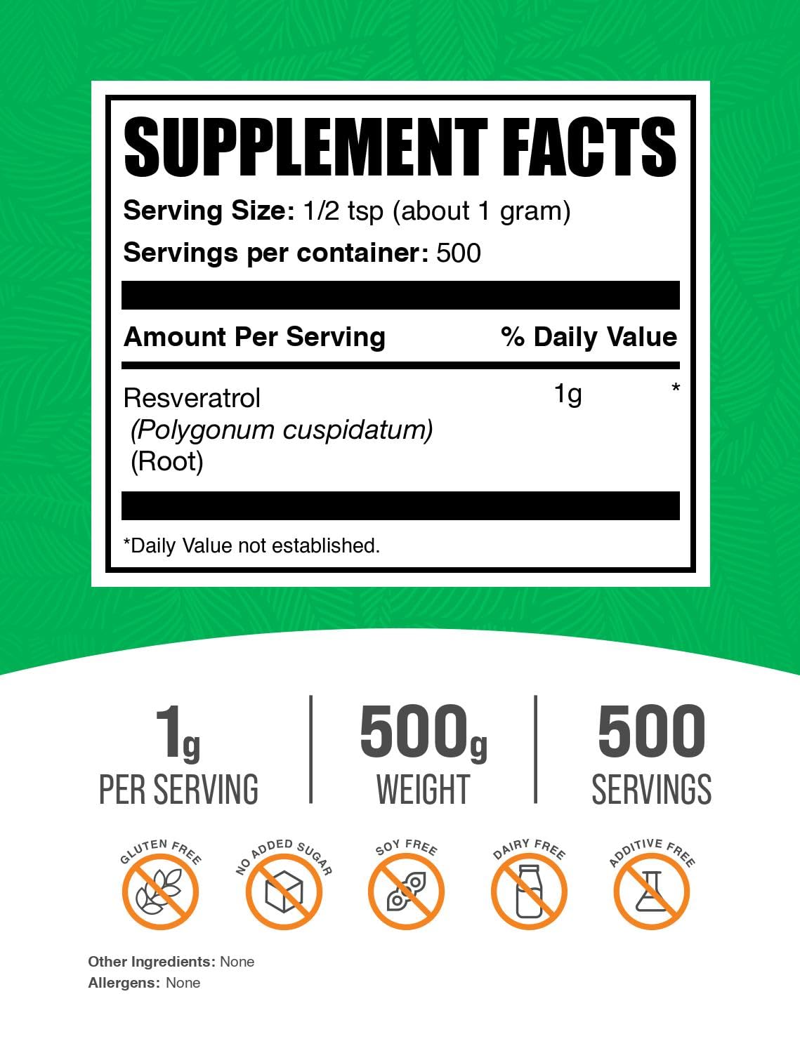 BulkSupplements Resveratrol powder scoop for convenient daily mixing