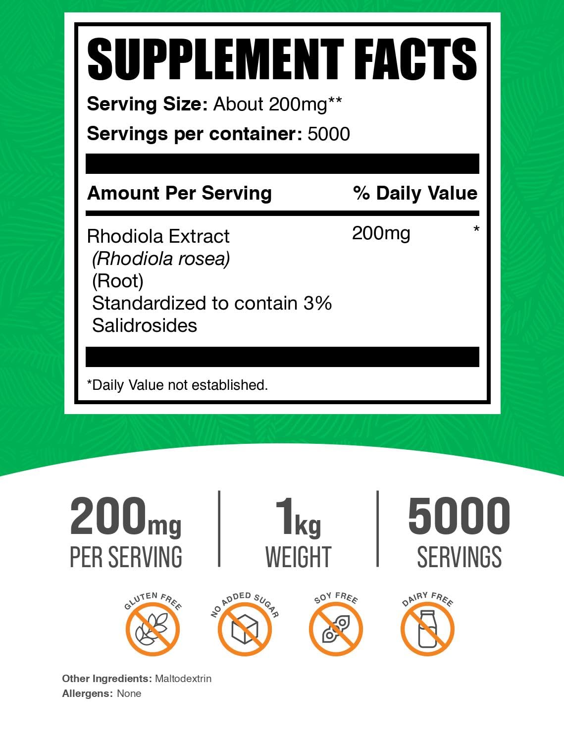 BulkSupplements Rhodiola extract powder spoon ready for a simple daily serving.