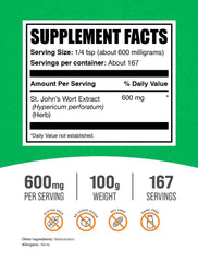 St. John's Wort Extract powder poured into a measuring scoop for daily use