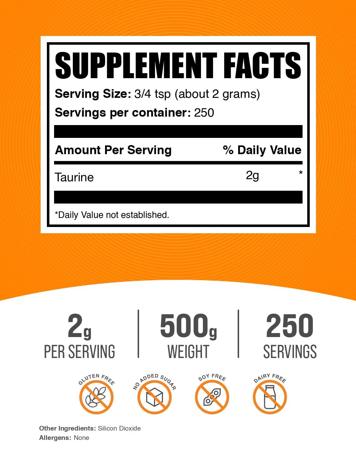 Taurine Powder serving spoon for precise daily dosing