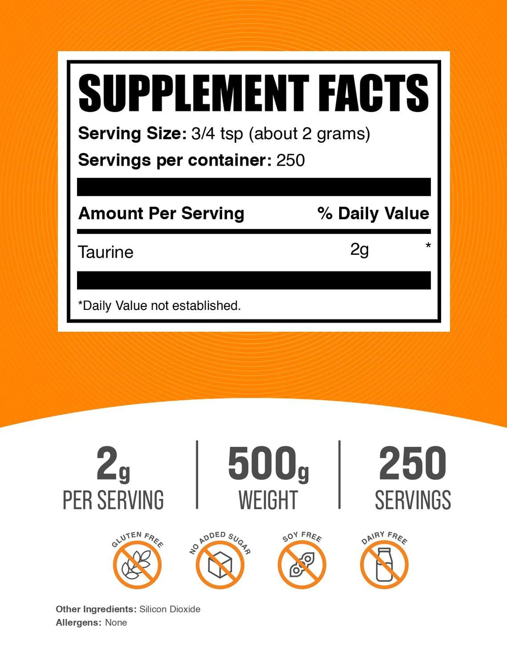 Taurine Powder serving spoon for precise daily dosing