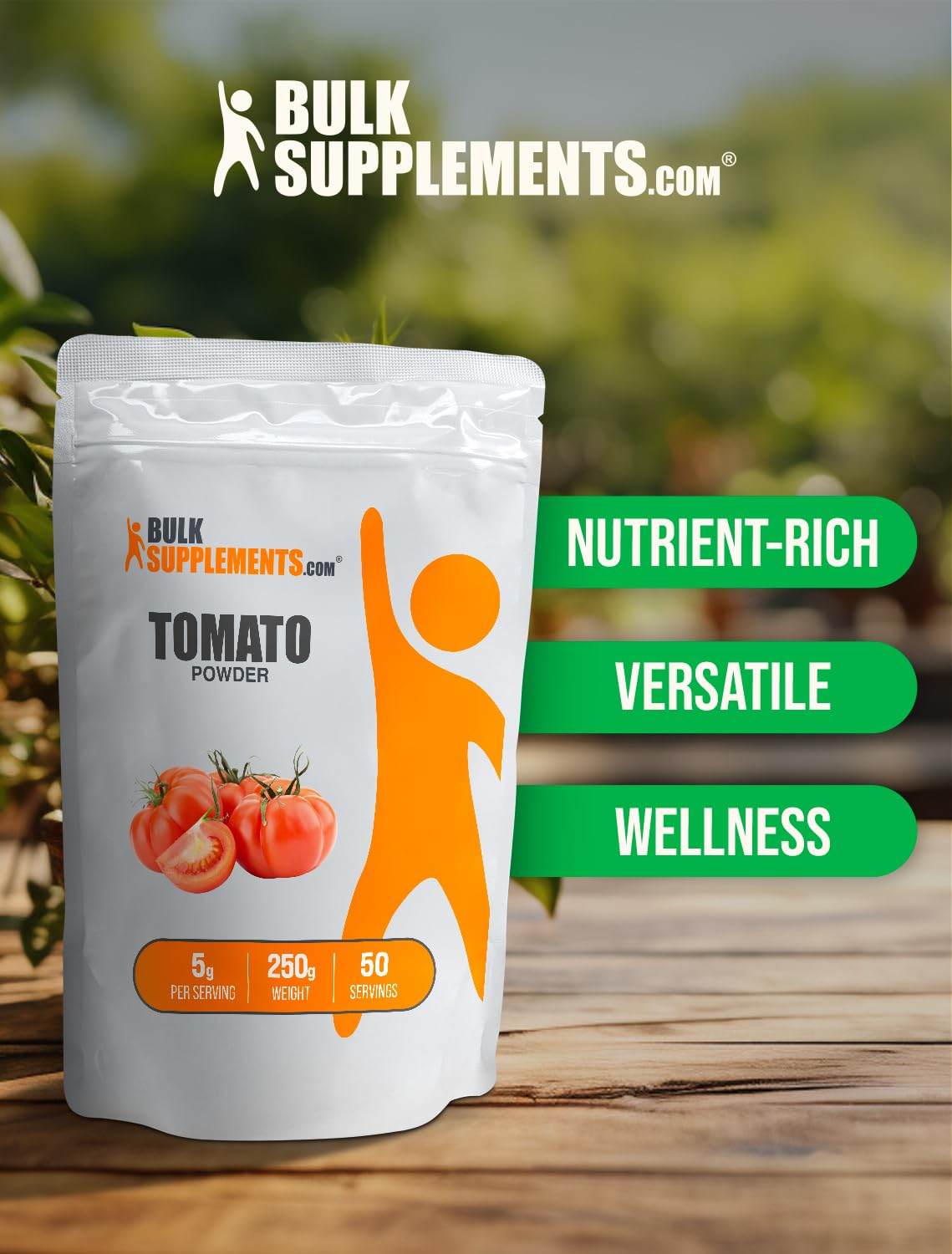 BulkSupplements Tomato Powder smoothie jar for color and nutrition