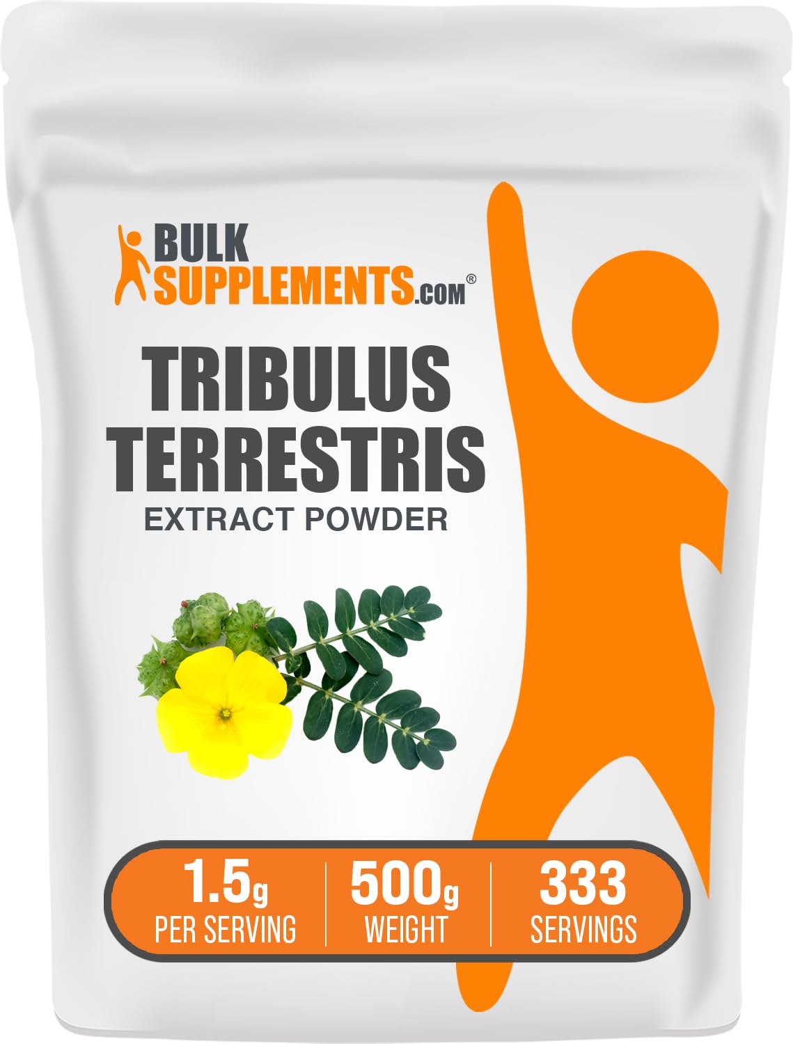 BulkSupplements Tribulus Terrestris extract powder bottle for daily wellness routines.