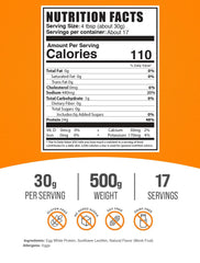 BulkSupplements Unflavored Egg White Protein label ideal for versatile shakes