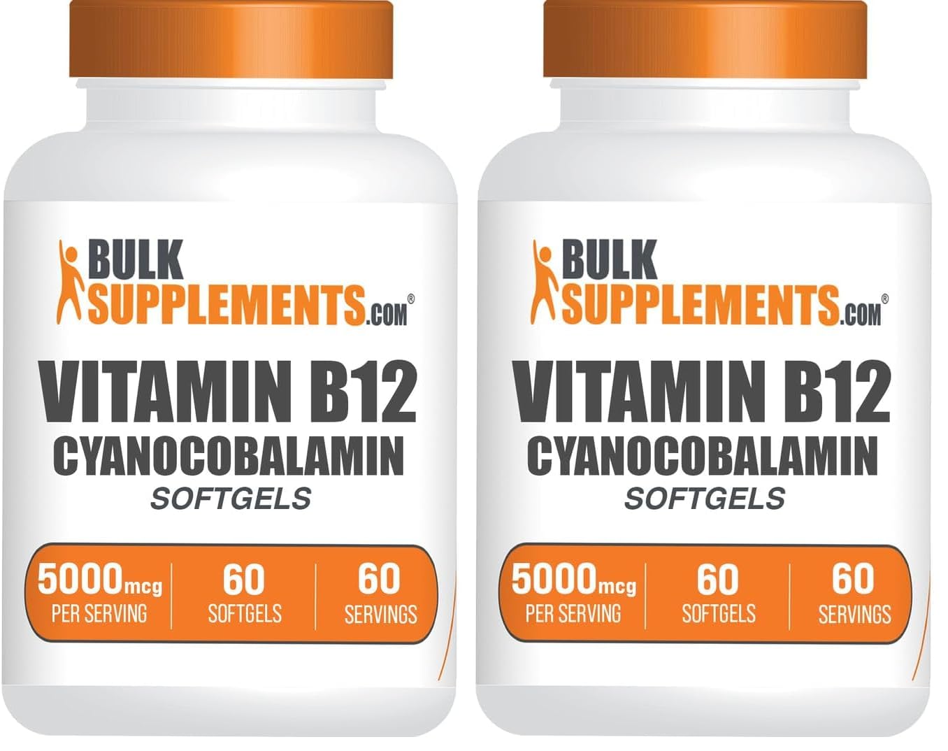 BulkSupplements Vitamin B12 bottle shows 5000 mcg potency for daily use