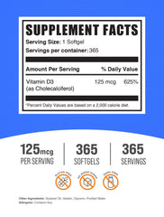 Close-up of easy-to-swallow Vitamin D3 softgels for daily use