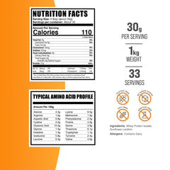 BulkSupplements Whey Protein Isolate scoop beside powder for quick shakes.