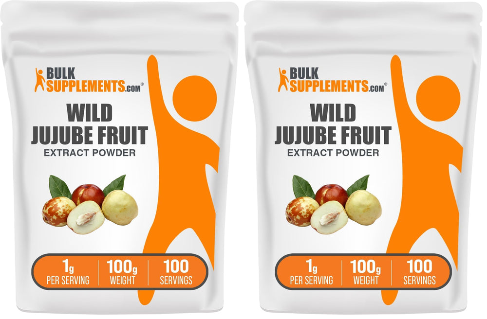 BulkSupplements Wild Jujube Extract packaging shows gluten-free herbal supplement for daily use