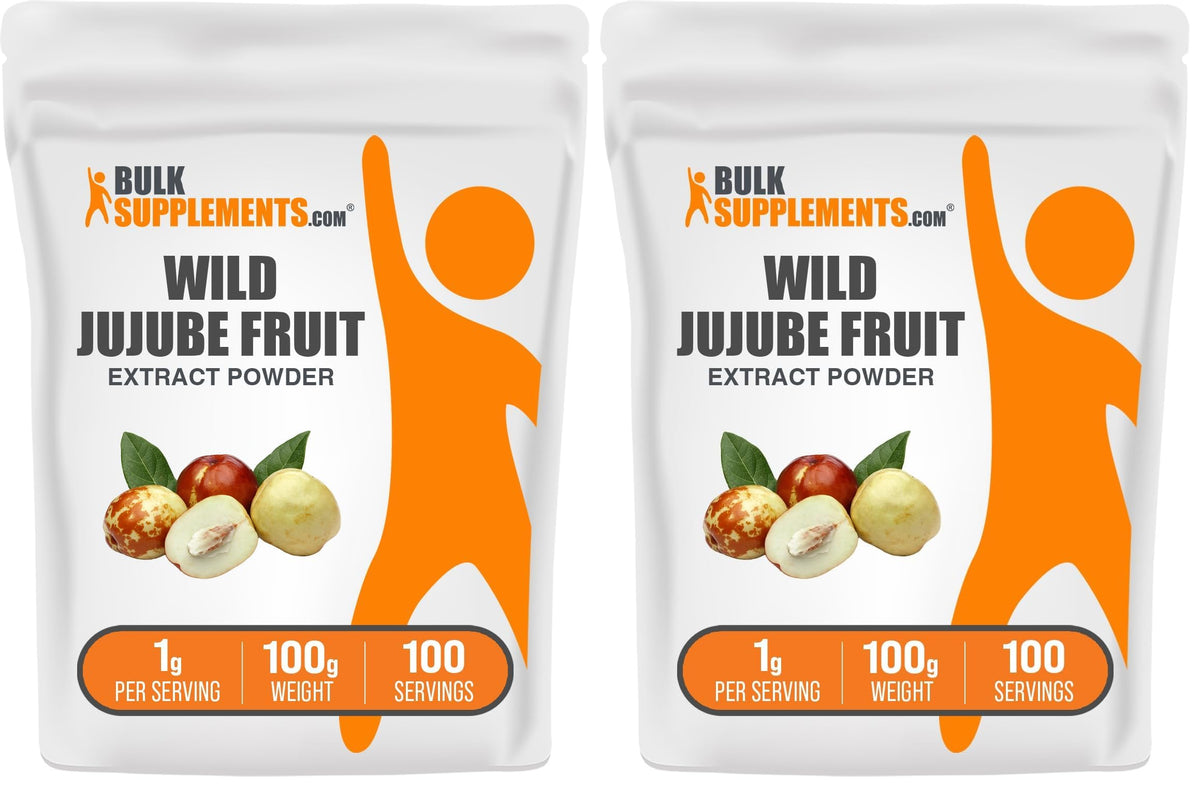 BulkSupplements Wild Jujube Extract packaging shows gluten-free herbal supplement for daily use