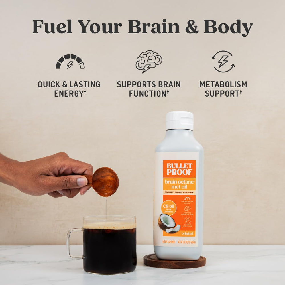 Bulletproof Coffee with Brain Octane C8 MCT Oil for creaminess