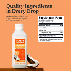 Brain Octane label highlighting 32 oz purity and coconut-derived MCTs