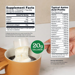 Bulletproof collagen peptides in coffee image highlights simple daily boost.