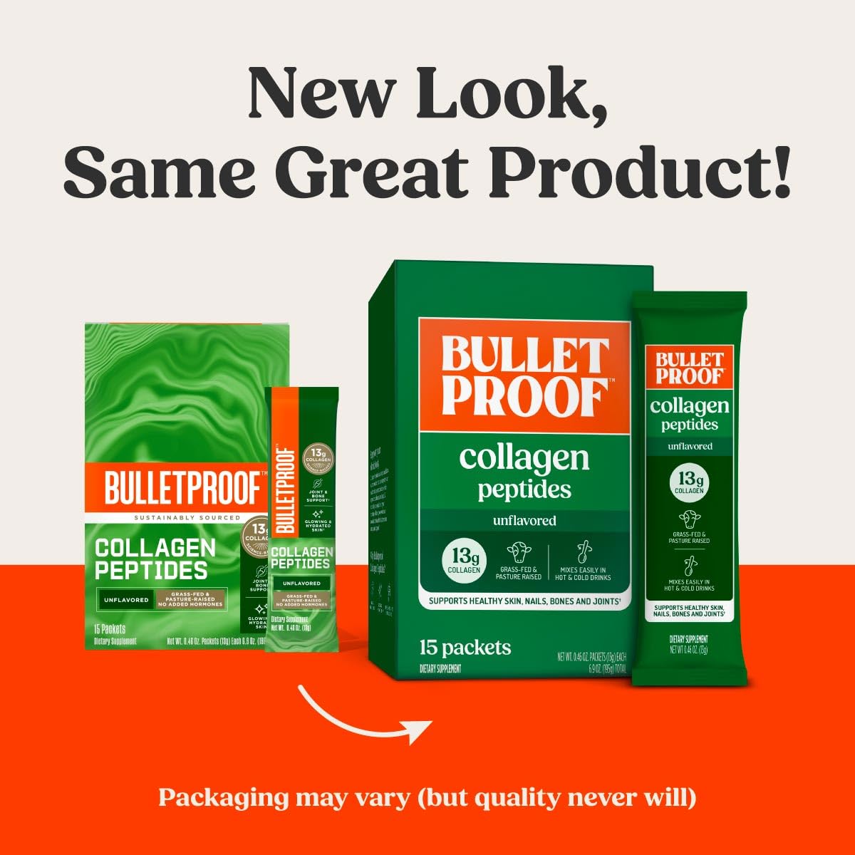 Bulletproof collagen peptides packets poured into coffee for keto-friendly boost