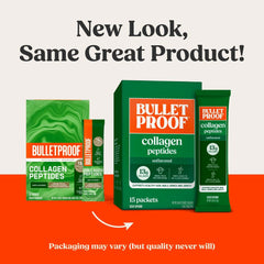 Bulletproof collagen peptides packets poured into coffee for keto-friendly boost