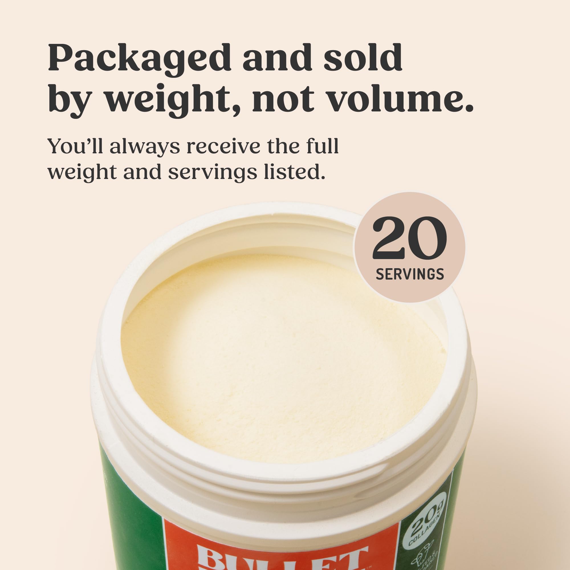 Bulletproof Collagen Peptides pasture-raised source noted on label for quality.