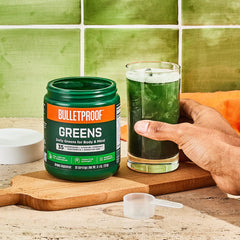 Bulletproof Greens pineapple flavor splash hints at lightly sweet taste.