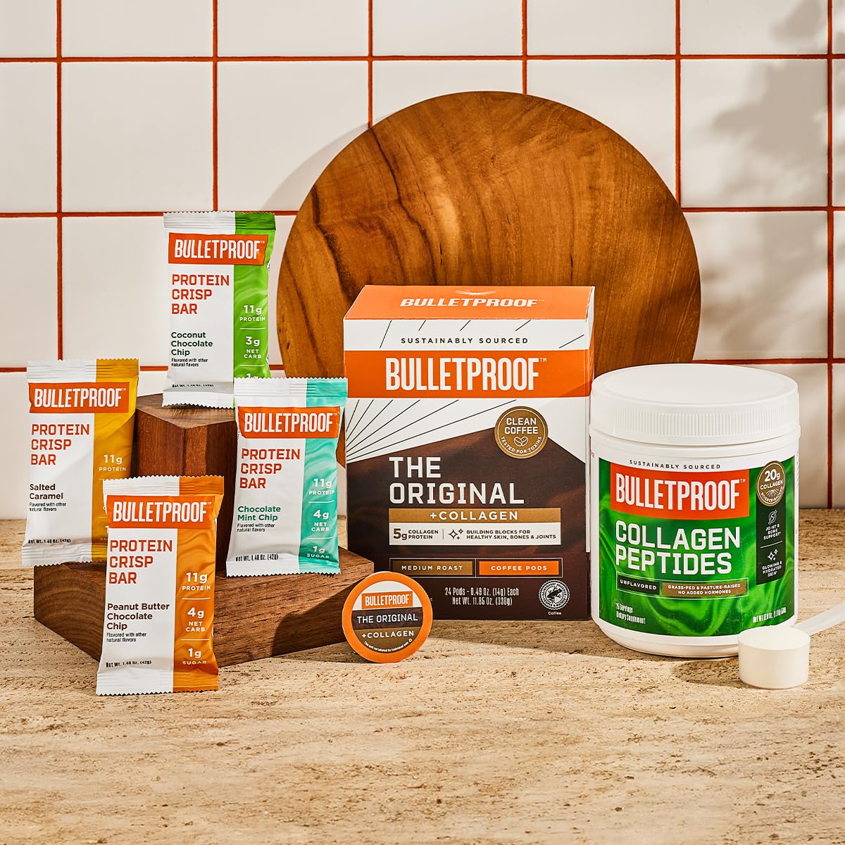 Bulletproof Lemon Cookie Bars packaging detail highlights gluten-free and non-GMO promise.