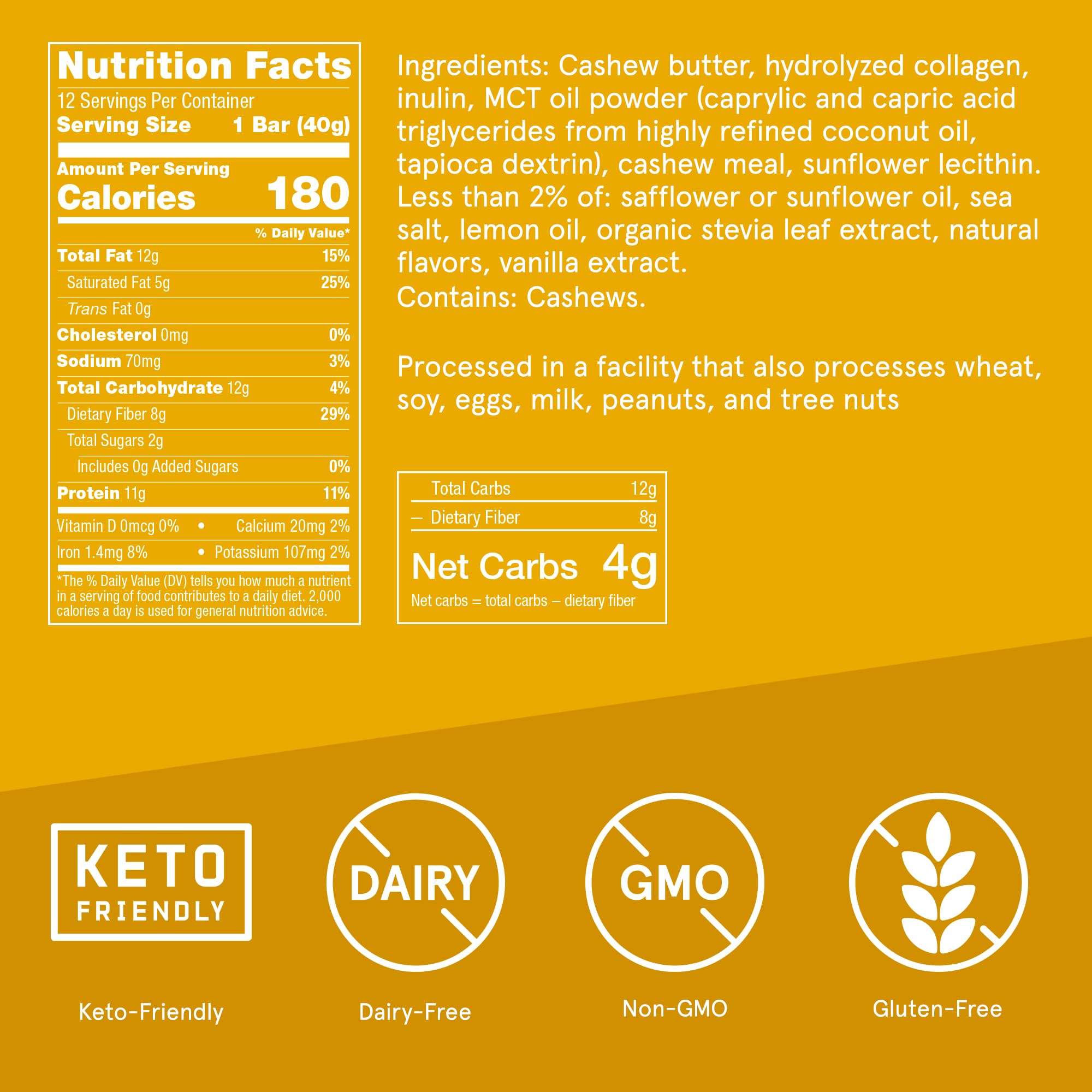Bulletproof Lemon Cookie Bars texture closeup highlights creamy cashew butter and a light crunch.