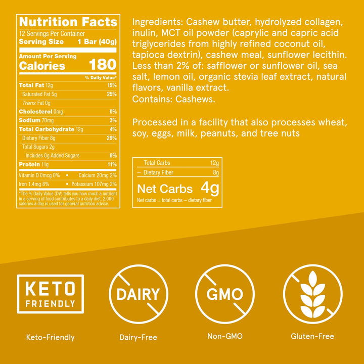 Bulletproof Lemon Cookie Bars texture closeup highlights creamy cashew butter and a light crunch.