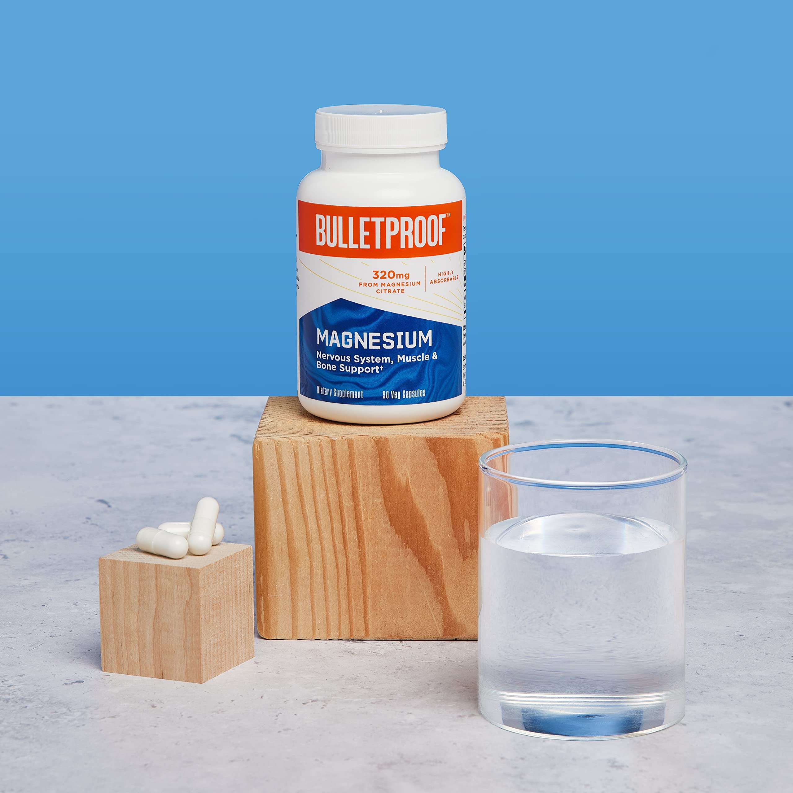 Bulletproof Magnesium Capsules dosage serving emphasizes 320 mg per daily serving