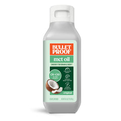 Bulletproof MCT Oil bottle 16oz on countertop for easy keto energy support.